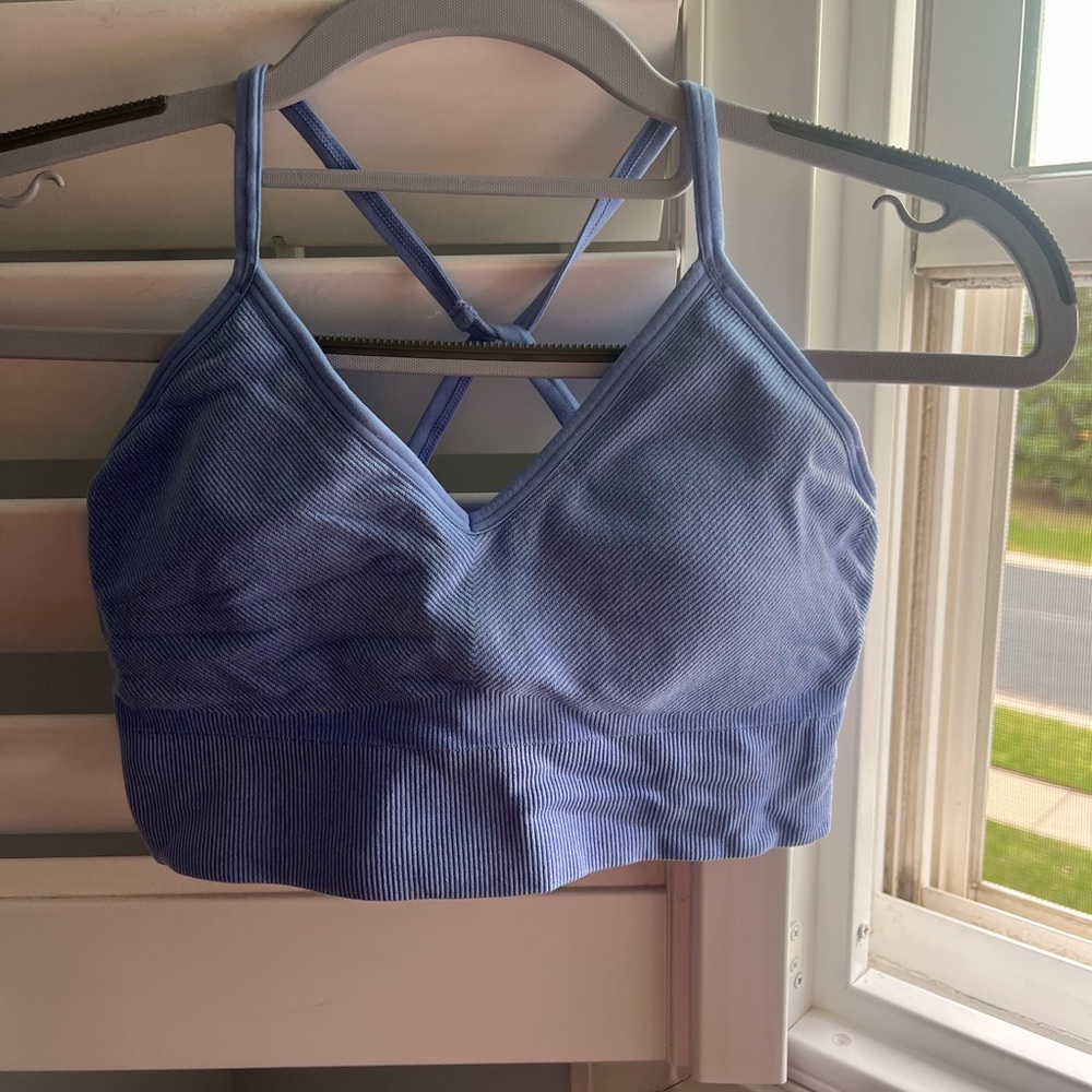 JoyLab purple/Blue ribbed sports bra